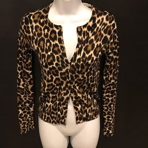 3/$30- JCrew leopard print cardigan sz xxs
